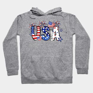 USA US Flag Patriotic 4th of July America Men Wen Kids Hoodie